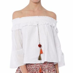 Misa Los Angeles White Top Blouse S